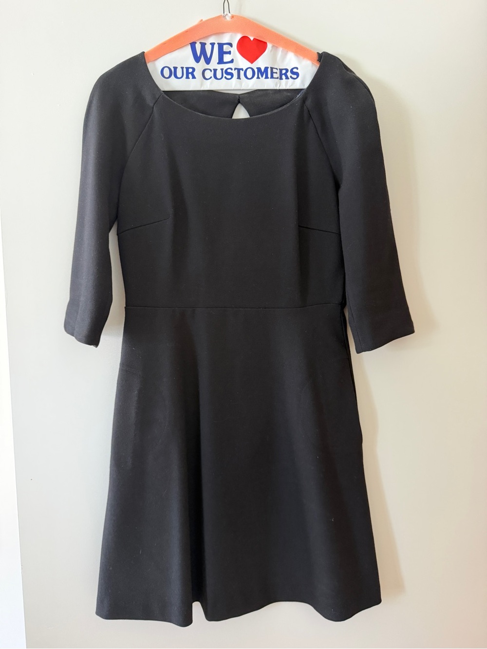 Zara Black Long Sleeve Fit-and-Flare Dress